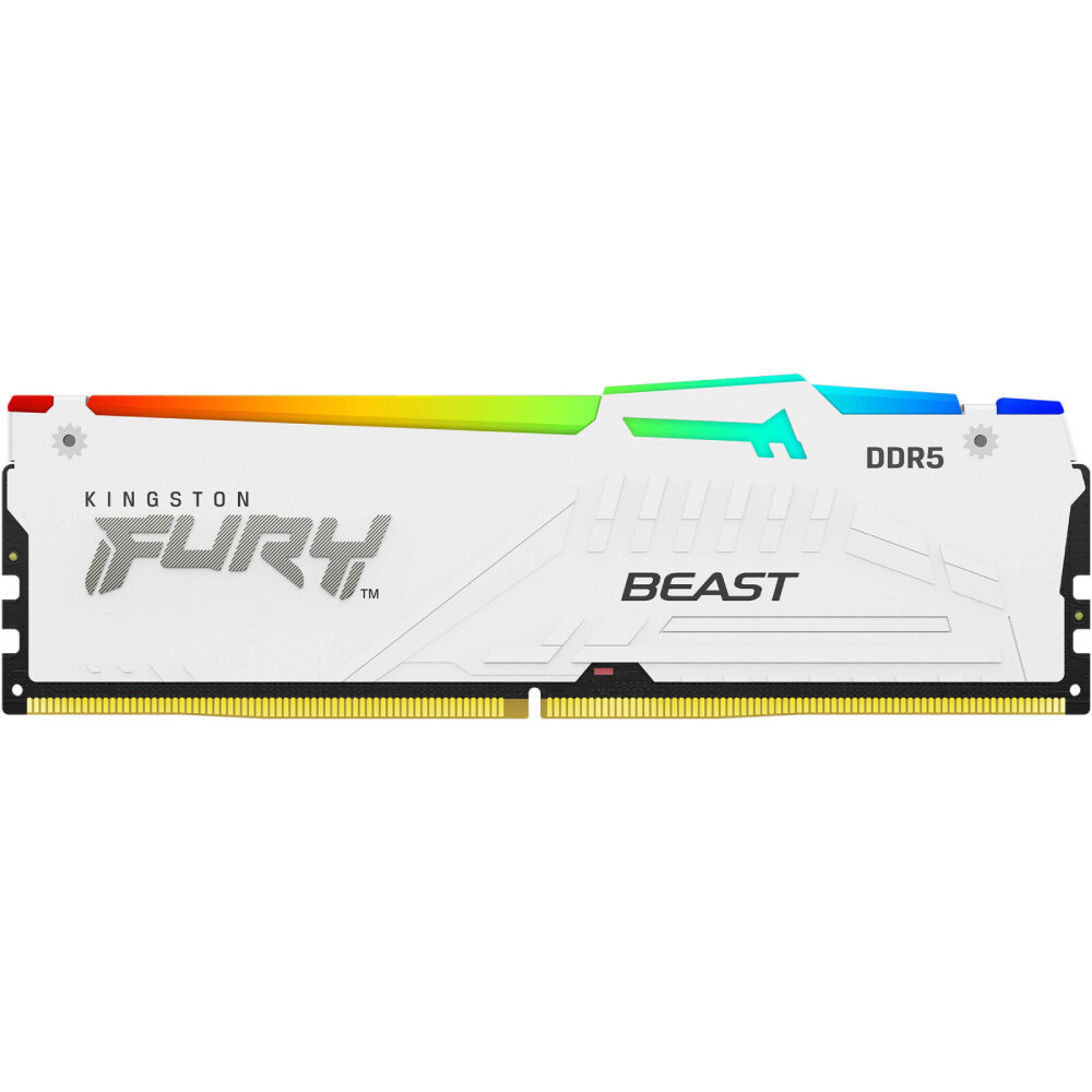 Kingston Fury Beast RGB 16GB 6000MHz DDR5 RAM White | CL30 Gaming Memory